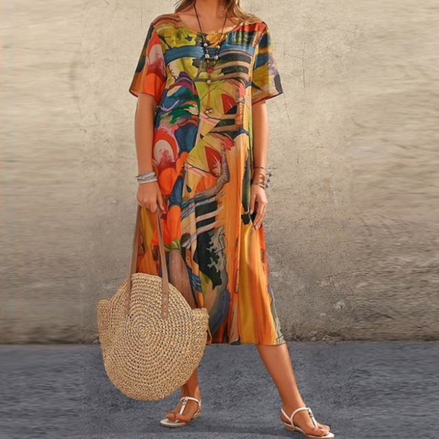Bella™ | Vestido Con Estampado Abstracto