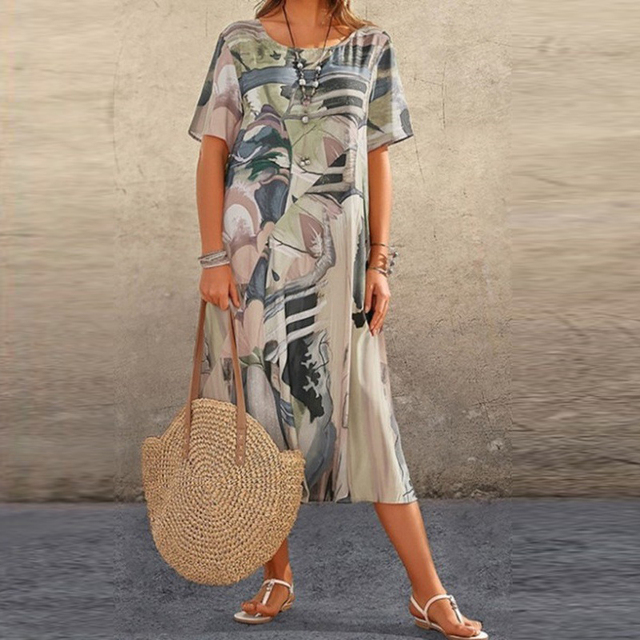 Bella™ | Vestido Con Estampado Abstracto