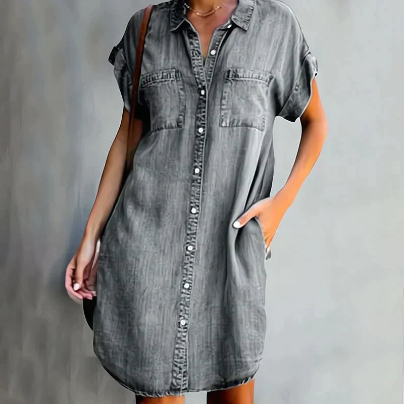 Miranda - Vestido Midi De Denim Casual