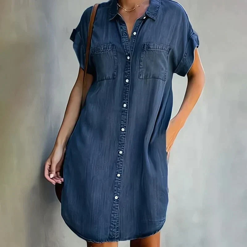 Miranda - Vestido Midi De Denim Casual