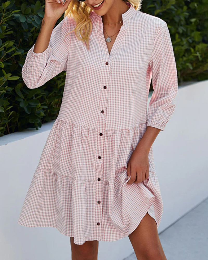 Emilia | Vestido Midi Camisero A Cuadros
