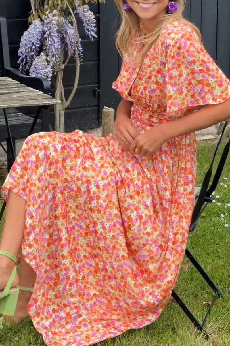 Romina - Vestido Largo Con Estampado Floral