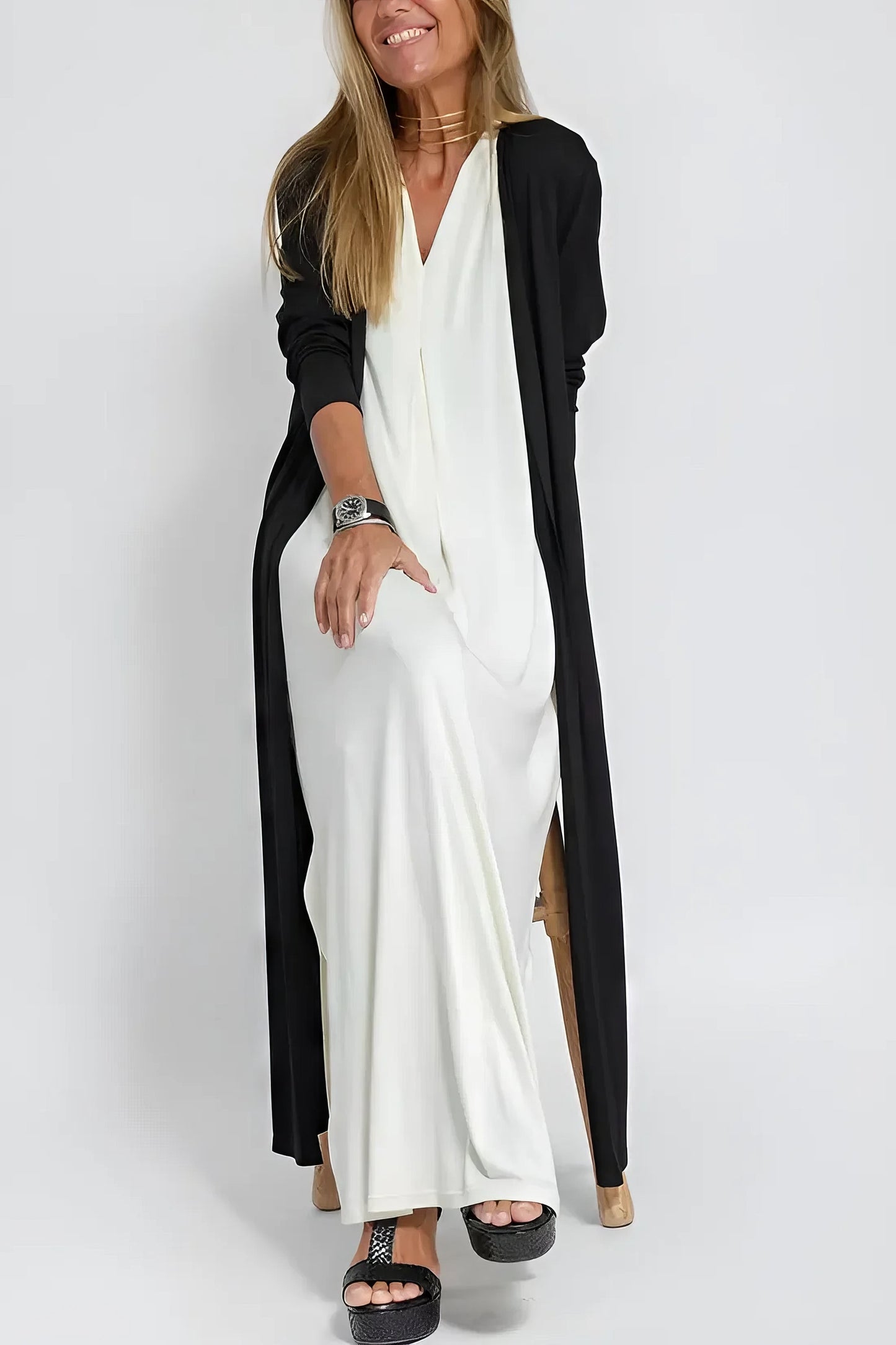 Valentina | Vestido Largo Elegante Con Cárdigan A Juego