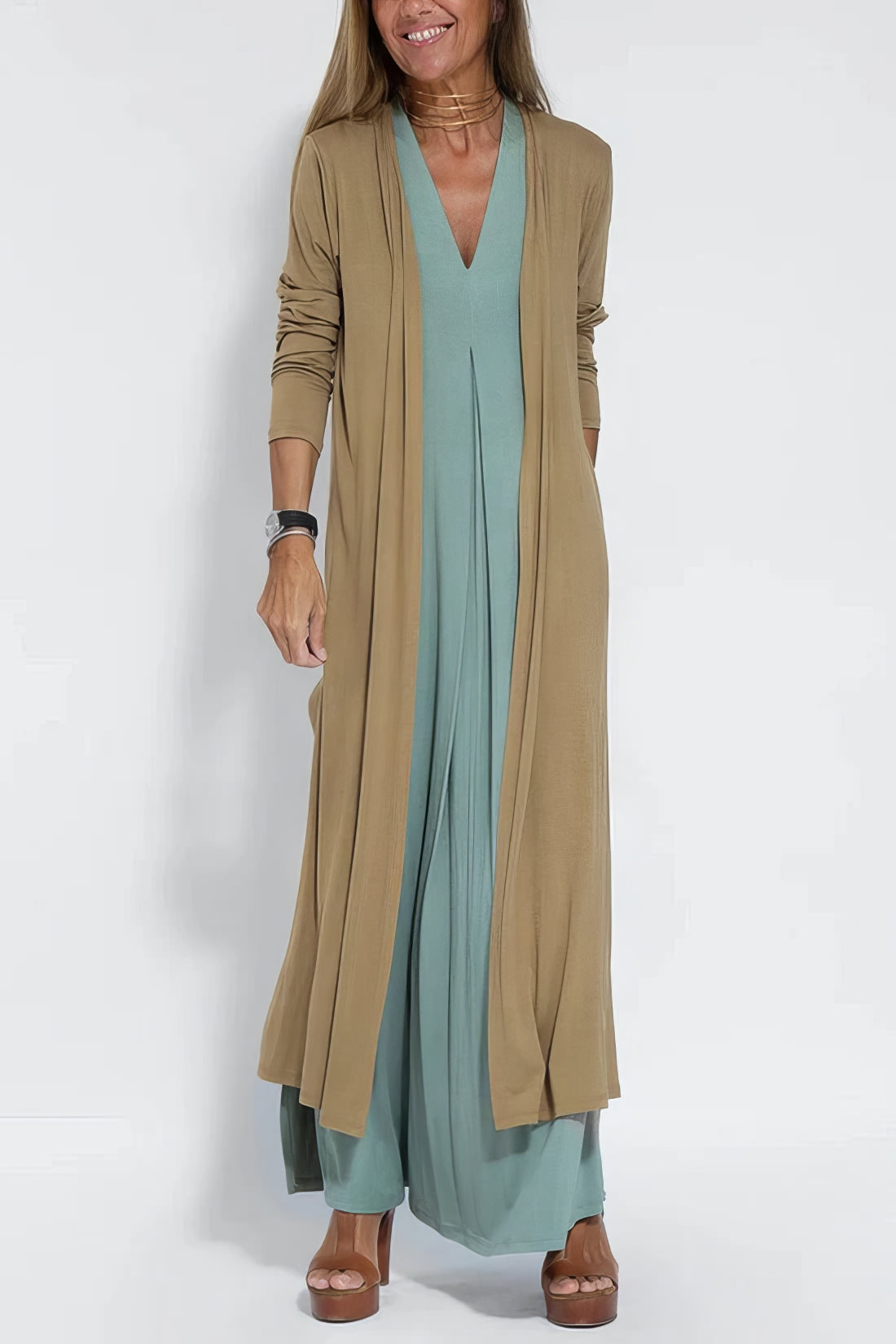 Valentina | Vestido Largo Elegante Con Cárdigan A Juego