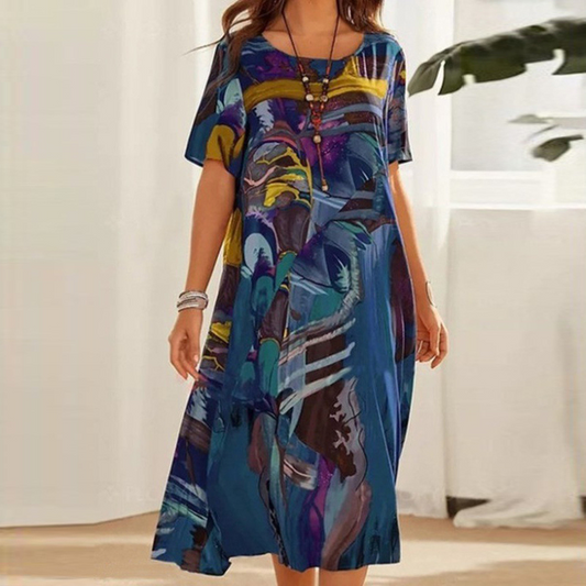 Bella™ | Vestido Con Estampado Abstracto
