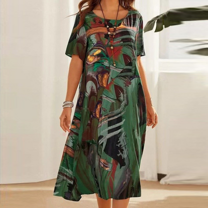 Bella™ | Vestido Con Estampado Abstracto