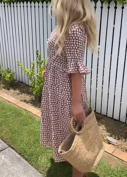 Estela - Vestido Midi De Manga Corta