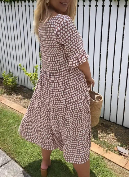 Estela - Vestido Midi De Manga Corta