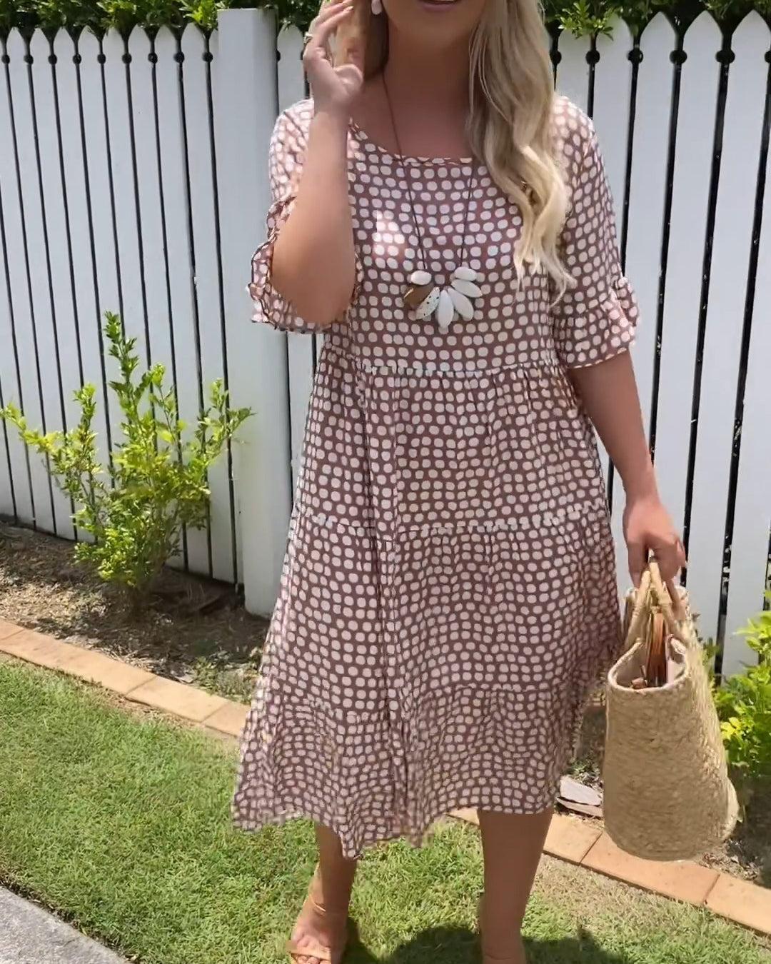 Estela - Vestido Midi De Manga Corta