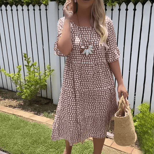 Estela - Vestido Midi De Manga Corta