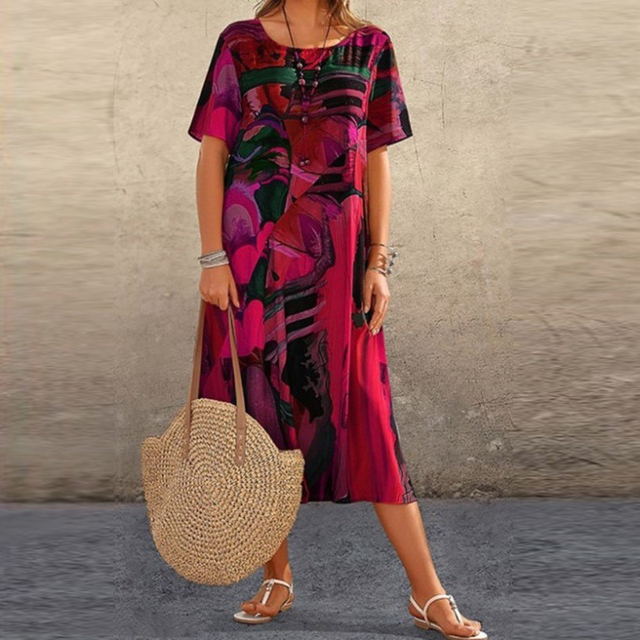 Bella™ | Vestido Con Estampado Abstracto