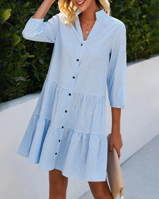 Emilia | Vestido Midi Camisero A Cuadros
