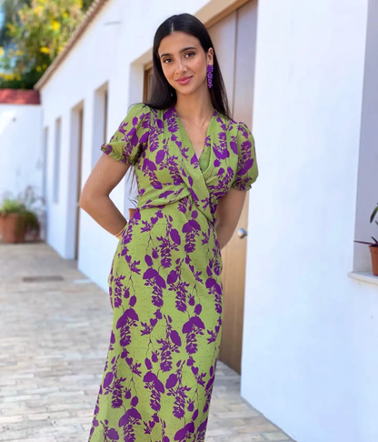 Aurora – Vestido Midi Con Escote En V