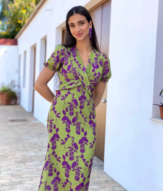 Aurora – Vestido Midi Con Escote En V