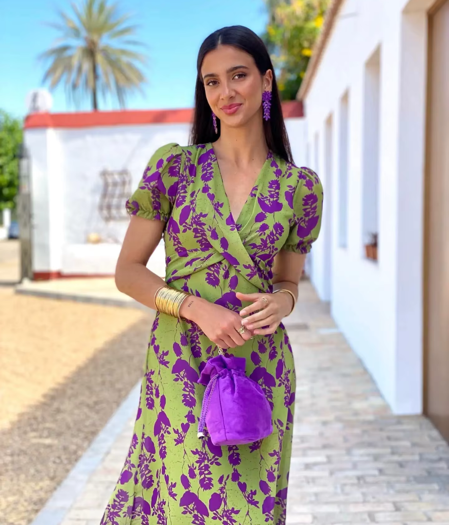 Aurora – Vestido Midi Con Escote En V