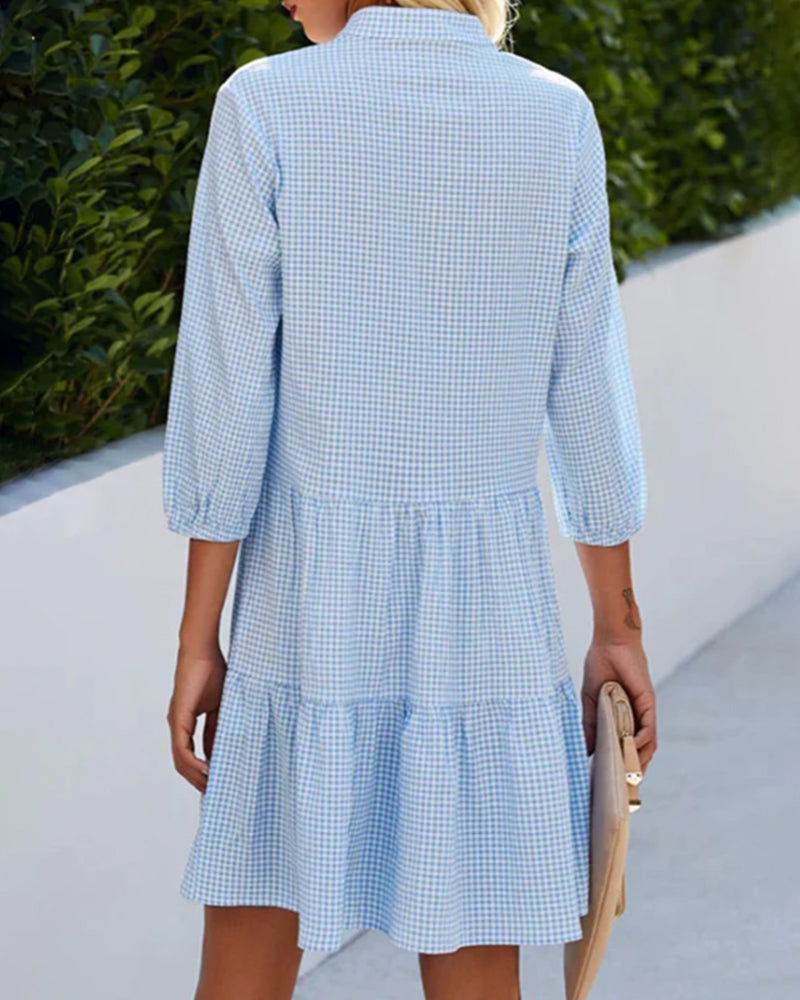 Emilia | Vestido Midi Camisero A Cuadros