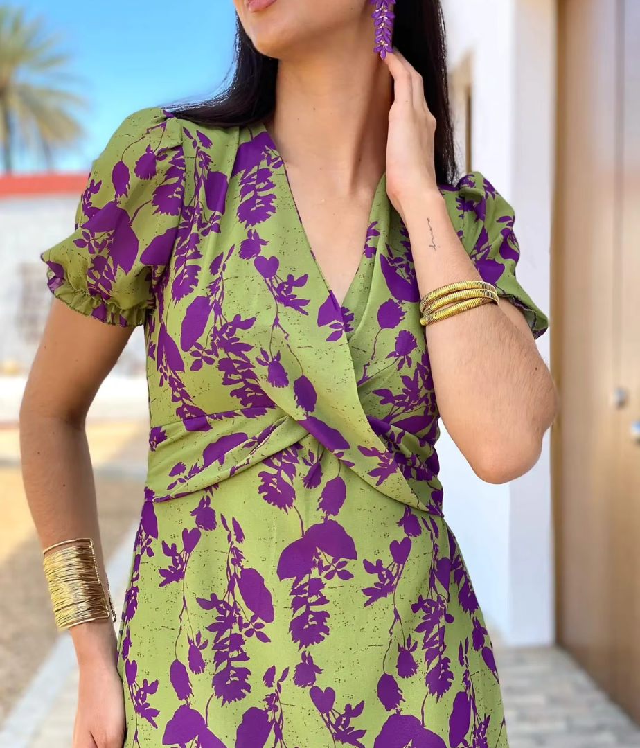 Aurora – Vestido Midi Con Escote En V