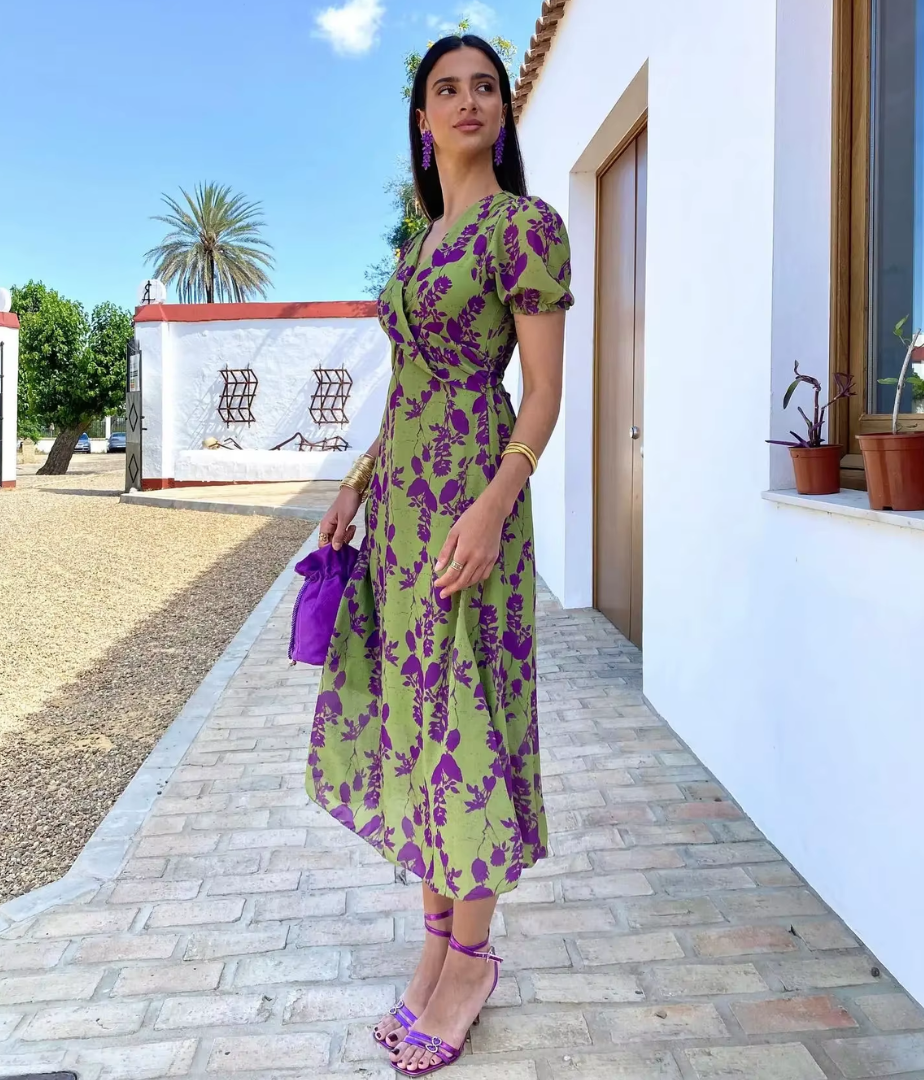 Aurora – Vestido Midi Con Escote En V