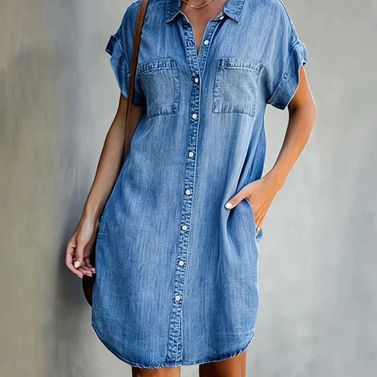 Miranda - Vestido Midi De Denim Casual