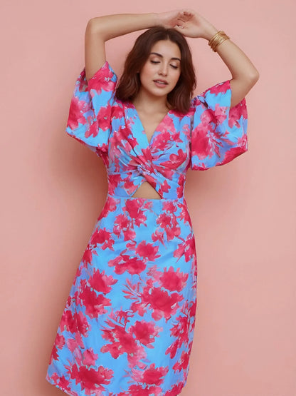 Luciana - Vestido Midi Con Estampado Floral