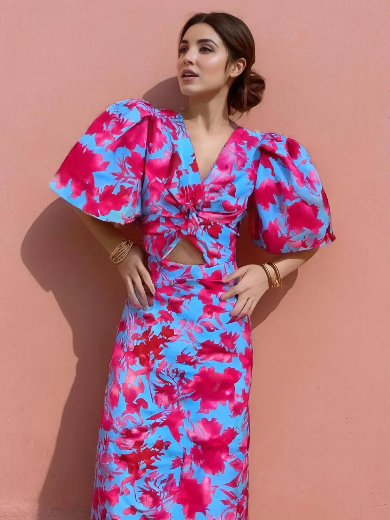 Luciana - Vestido Midi Con Estampado Floral