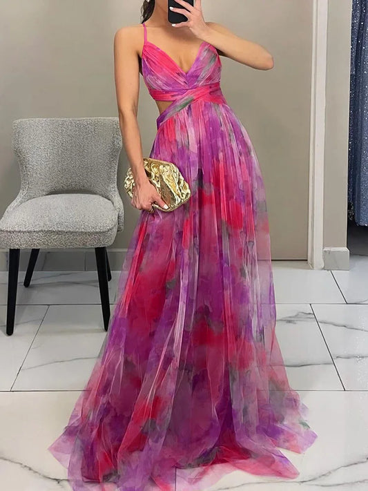 Renata - Elegante Maxi Vestido Con Estampado Floral