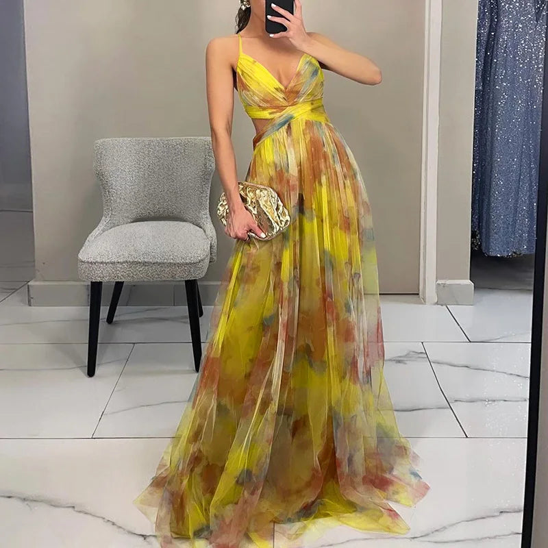 Renata - Elegante Maxi Vestido Con Estampado Floral