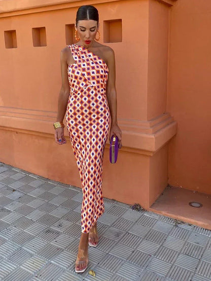 Isabel - Elegante Vestido Con Hombros Diagonales