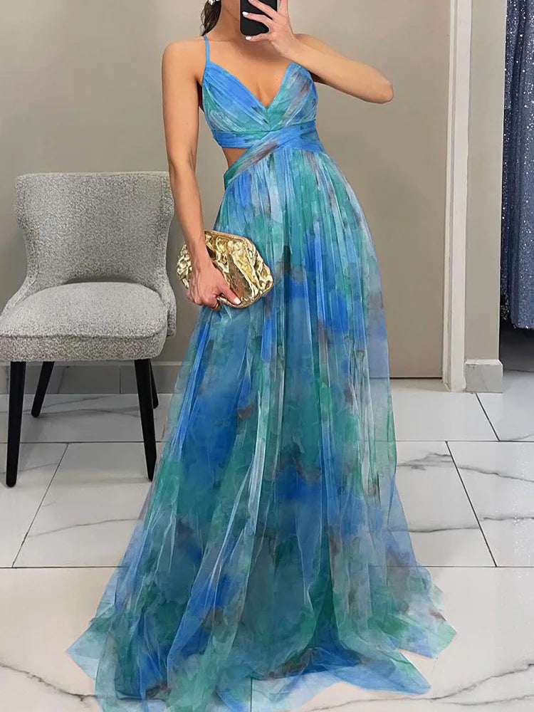 Renata - Elegante Maxi Vestido Con Estampado Floral