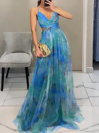 Renata - Elegante Maxi Vestido Con Estampado Floral