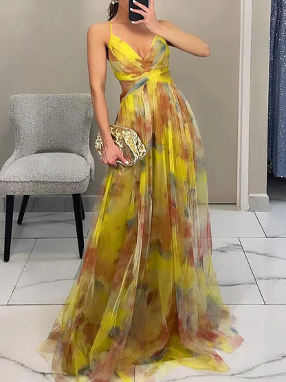 Renata - Elegante Maxi Vestido Con Estampado Floral
