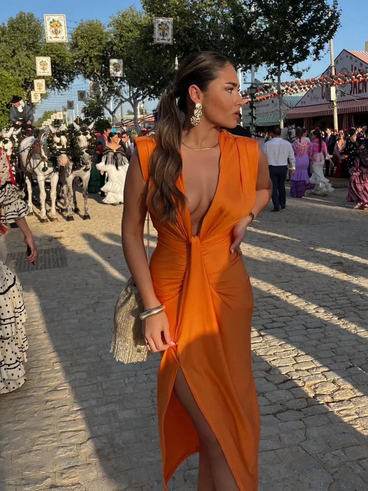 Mónica - Elegante Vestido Plisado