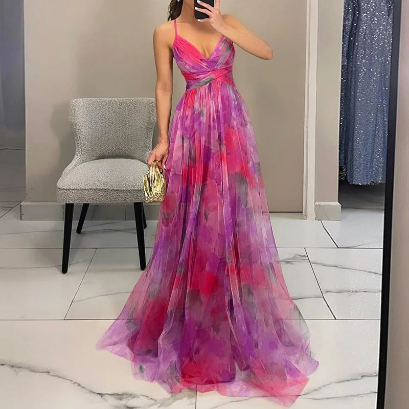 Renata - Elegante Maxi Vestido Con Estampado Floral