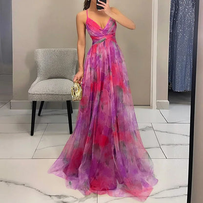 Renata - Elegante Maxi Vestido Con Estampado Floral