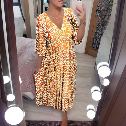 Blanca | Vestido Bohemio Con Estampado Floral