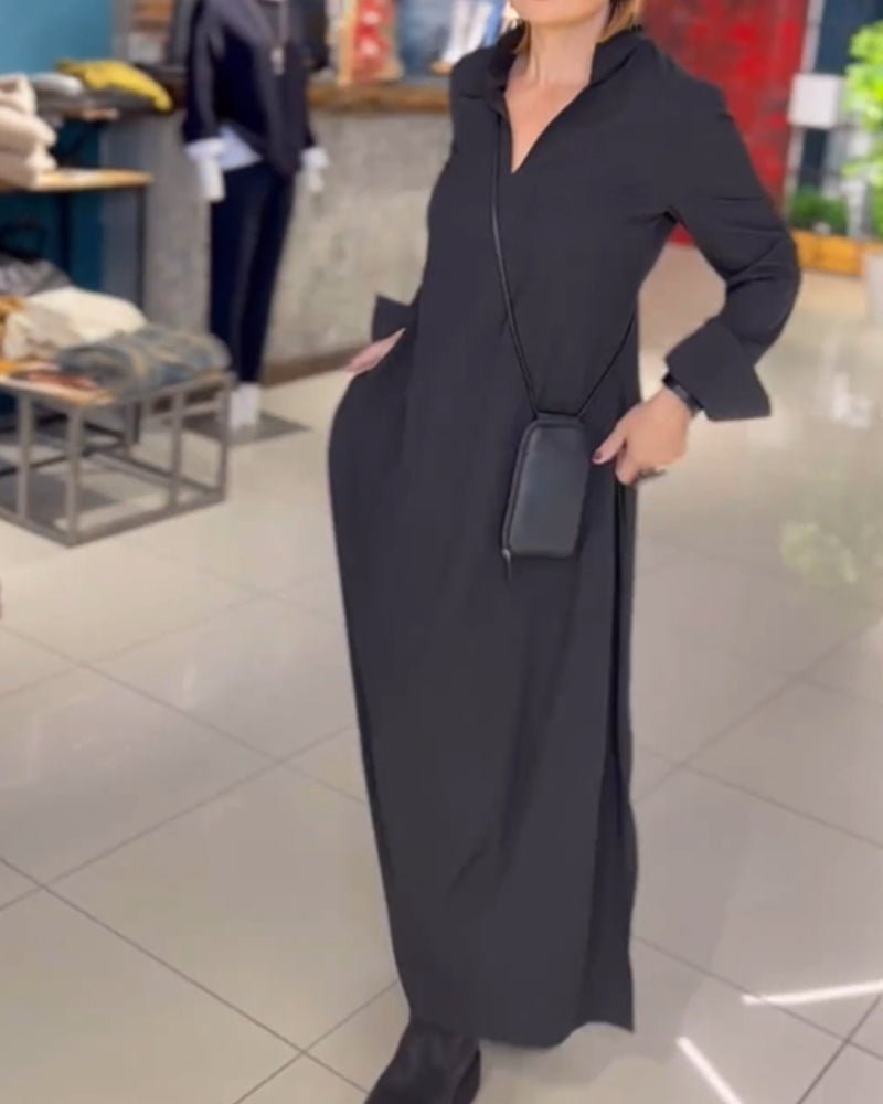 Sandra™ | Vestido Con Solapa Y Abertura Lateral