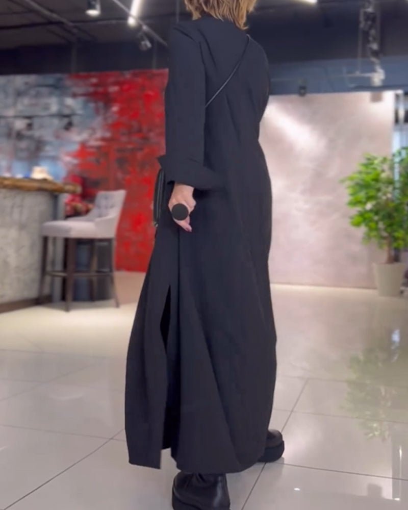 Sandra™ | Vestido Con Solapa Y Abertura Lateral