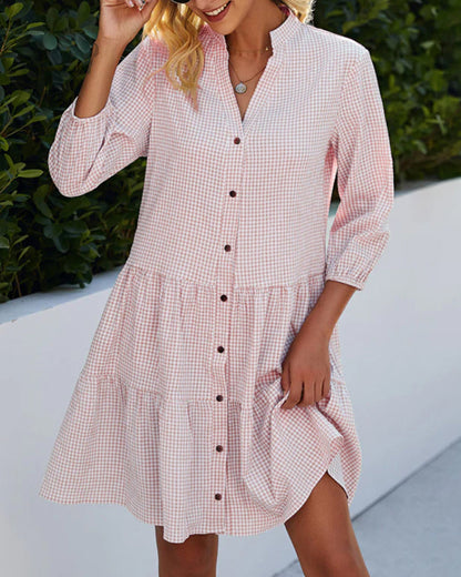 Emilia | Vestido Midi Camisero A Cuadros