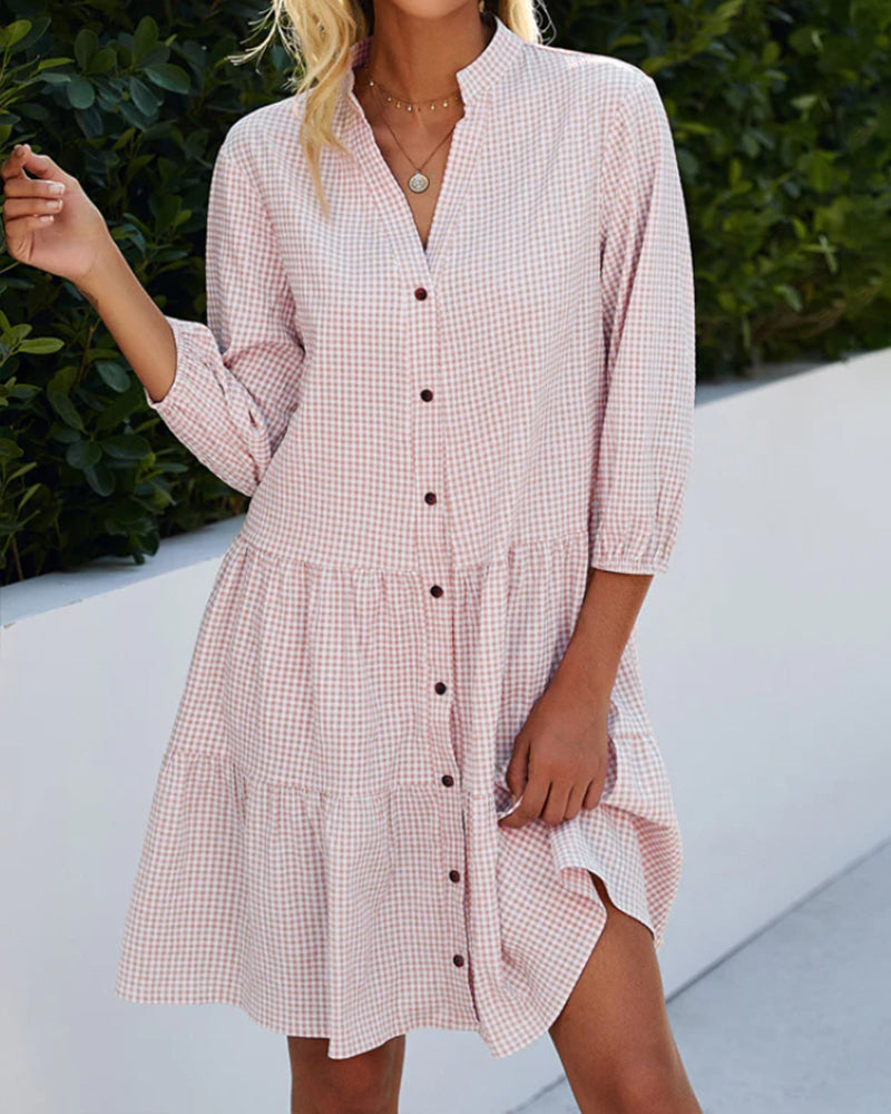 Emilia | Vestido Midi Camisero A Cuadros