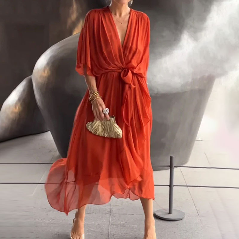 Alicia - Vestido Midi Fluido Con Estilo Boho