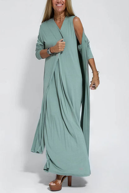 Valentina | Vestido Largo Elegante Con Cárdigan A Juego